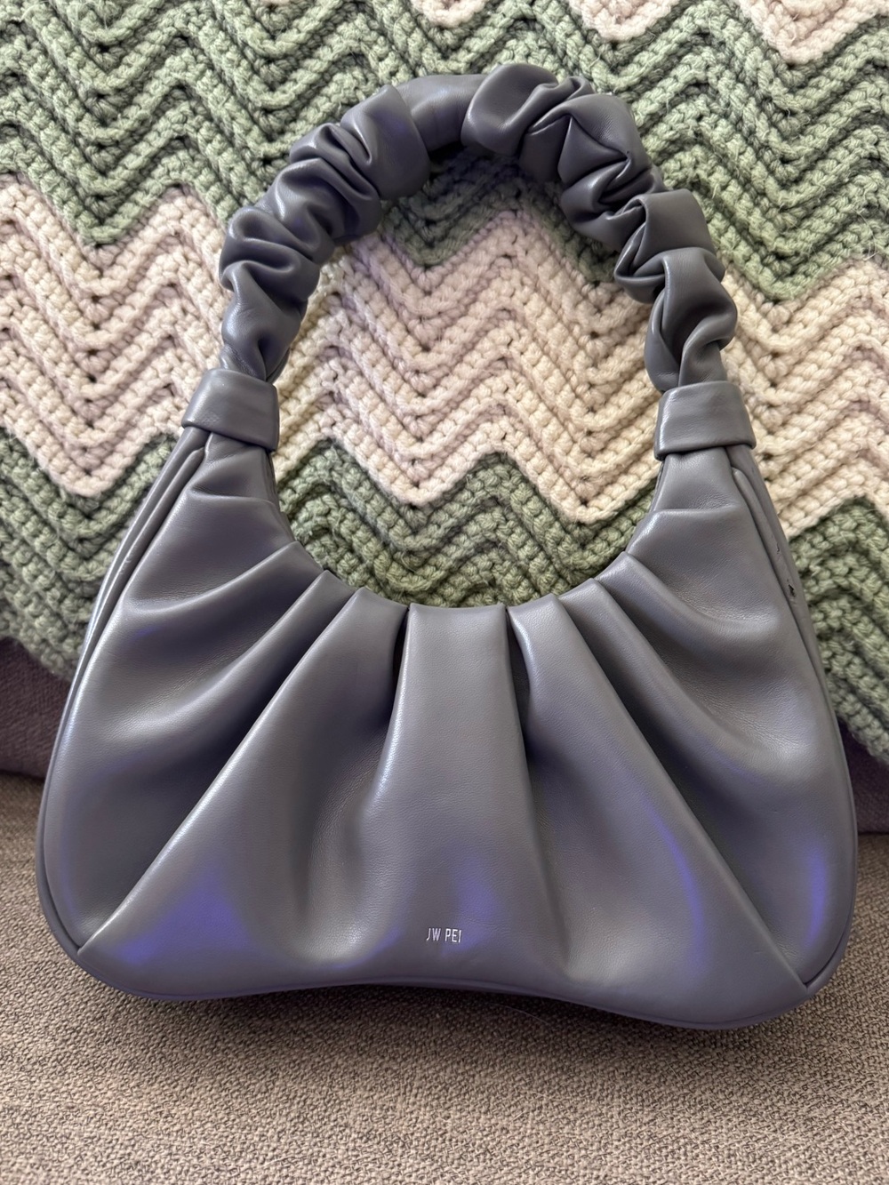 JW PEI Grey Gabbi Ruched Hobo Handbag